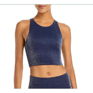 Aqua New Longline Racer Front Sports Bra Blue Myth Size XS